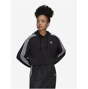 Čierna dámska crop mikina s kapucou adidas Originals