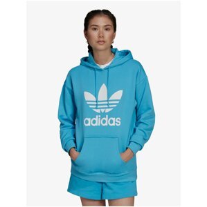 Modrá dámska vzorovaná mikina s kapucou adidas Originals