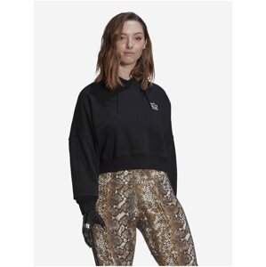 Čierna dámska cropped mikina s kapucňou adidas Originals