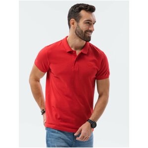 Červené pánske basic polo tričko Ombre Clothing