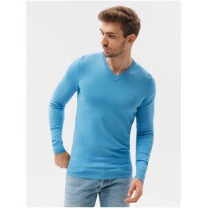 Svetlo modrý pánsky basic sveter Ombre Clothing