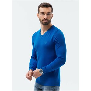 Modrý pánsky basic sveter Ombre Clothing