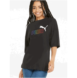 Čierne dámske oversize tričko Puma ESS+ Rainbow