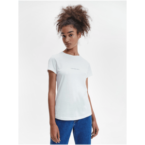 Biele dámske tričko s potlačou Calvin Klein