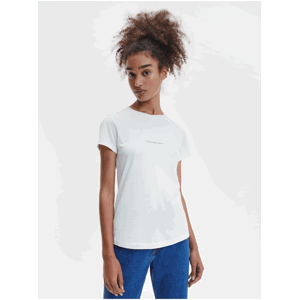 Biele dámske tričko s potlačou Calvin Klein
