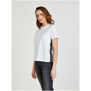 Biele vzorované tričko Calvin Klein
