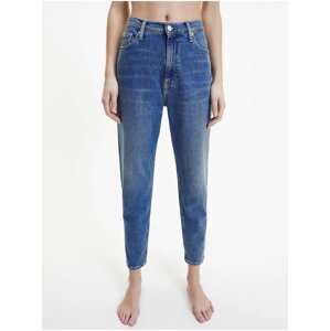 Modré dámske mom fit rifle Calvin Klein High Rise