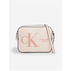 Světle růžová dámská malá crossbody kabelka Calvin Klein Jeans