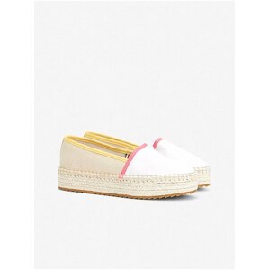 Bielo-krémové dámske espadrilky na platforme Tommy Hilfiger