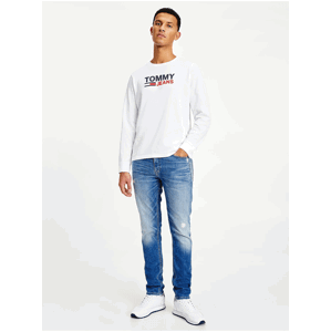 Biele pánske tričko s nápisom Tommy Jeans