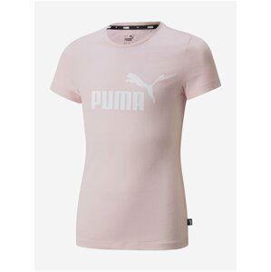 Svetloružové dievčenské tričko Puma ESS Logo Tee G