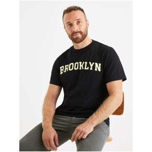 Čierne pánske tričko Celio Vevilla Brooklyn