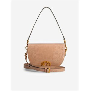 Hnedá dámska vzorovaná malá crossbody kabelka Guess Danna