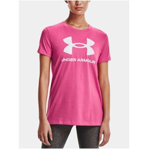 Ružové dámske tričko Under Armour UA SPORTSTYLE LOGO SS