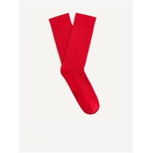 Červené pánske vzorované ponožky Celio BIP