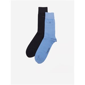 Dva páry pánskych ponožiek v čiernej a modrej farbe Calvin Klein
