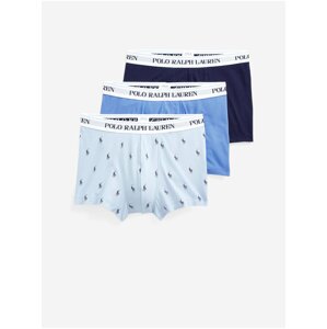 Sada troch boxerok v modrej farbe Ralph Lauren