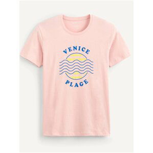 Ružové pánske tričko Celio Pecruises Venice