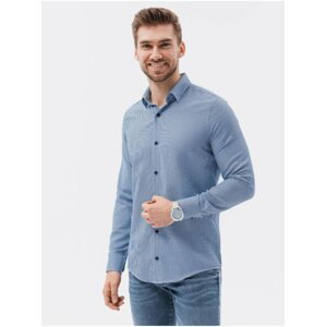 Modrá pánska košeľa Ombre Clothing K619