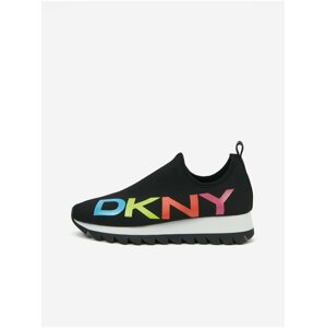 Čierne dámske slip on tenisky s nápisom DKNY Azer