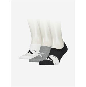 Sada troch párov pánskych ponožiek v bielej, šedej a čiernej farbe Calvin Klein Underwear