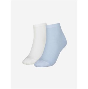 Sada dvoch párov dámskych ponožiek v bielej a modrej farbe Tommy Hilfiger Underwear