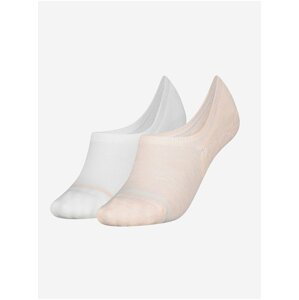 Sada dvoch párov dámskych ponožiek v bielej a ružovej farbe Tommy Hilfiger Underwear