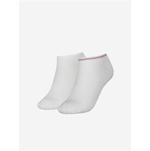 Sada dvoch párov dámskych rebrovaných ponožiek v bielej farbe Tommy Hilfiger Underwear