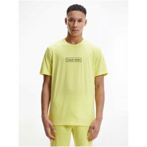 Žlté pánske tričko na spanie Calvin Klein