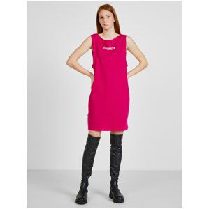 Tmavě růžové dámské šaty s odhalenými zády Calvin Klein