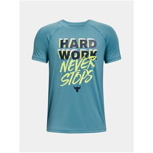 Modré chlapčenské tričko Under Armour UA Pjt Rock Tech HardWork SS