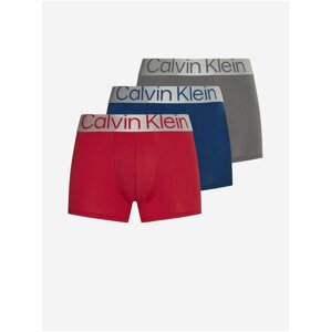 Boxerky pre mužov Calvin Klein - červená, tmavomodrá, sivá