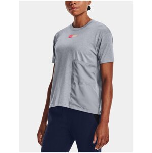 Šedé dámske tričko Under Armour Live Woven Pocket Tee