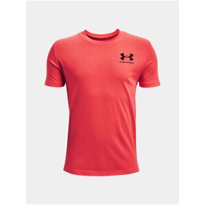 Tričko Under Armour UA SPORTSTYLE LEFT CHEST SS - červená