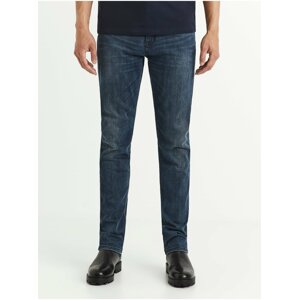 Tmavomodré pánske slim fit rifle Celio C25 Powerflex