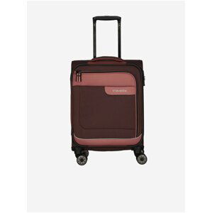 Ružovo-hnedý cestovný kufor Travelite Viia 4w S