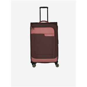 Ružovo-hnedý cestovný kufor Travelite Viia 4w L