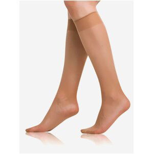 Sada dvoch párov dámskych silonkových podkolienok v telovej farbe Bellinda DIE PASST KNEE-HIGHS 20 DEN