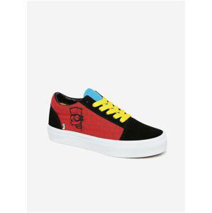 Čierno-červené unisex tenisky s motívom Vans Old Skool (The Simpsons)