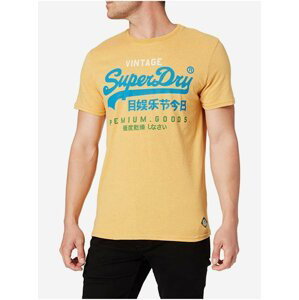 Žlté pánske tričko s potlačou Superdry