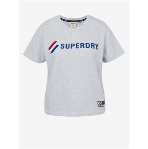 Svetlošedé dámske tričko s potlačou Superdry Sportstyle Graphic Boxy Tee