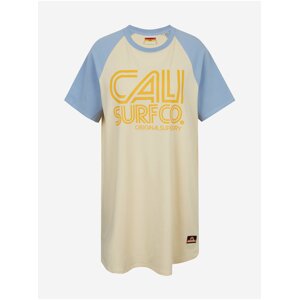 Modro-ružové dámske šaty s potlačou Superdry Cali Surf Raglan Tshirt Dress