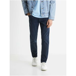 Tmavomodré pánske slim fit rifle Celio C25