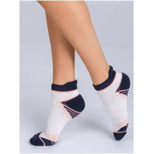 Súprava dvoch dámskych športových ponožiek v modro-bielej farbe Dim SPORT IN-SHOE MEDIUM IMPACT 2x