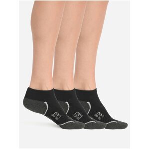 Sada troch dámskych športových ponožiek v čiernej farbe Dim SPORT IN-SHOE 3x