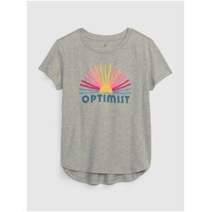 Šedé dievčenské tričko GAP Optimist