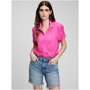 Ružová dámska košeľa s krátkym rukávom GAP