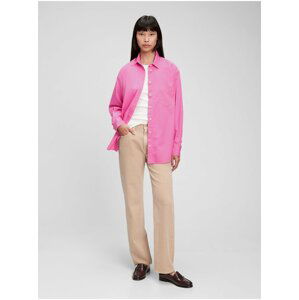 Ružová dámska košeľa z organickej bavlny GAP