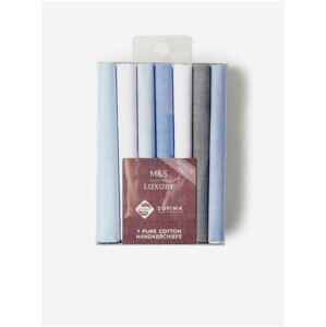 7 kusov antibakteriálnych vreckoviek z prémiovej bavlny s úpravou Sanitized Finish® Marks & Spencer modrá