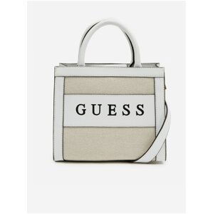 Béžovo-biela dámska kabelka Guess Monique Mini Tote